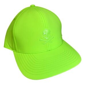 G/FORE Hat Cap Snap Back Mens One Size Neon Green Skull Crossbones Golf Nylon